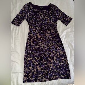 Connected Apparel Purple and Black Polka-Print Women's Dress
